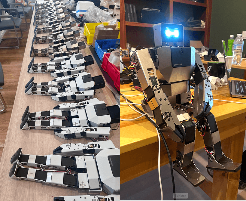 Multiple Z-Bot robots assembled on a table
